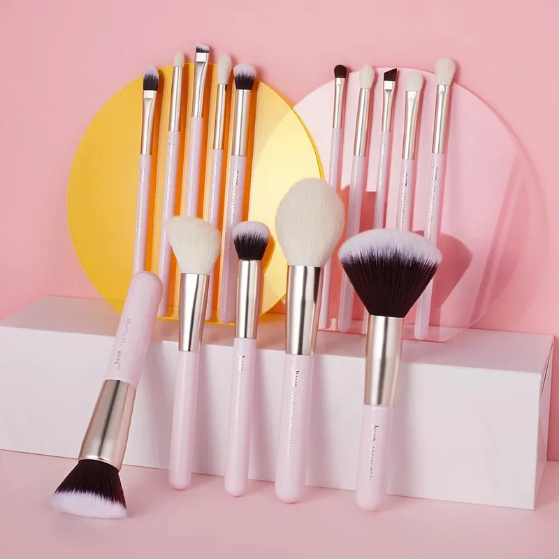 Jessup conjunto de pincéis de maquiagem, 15 peças, pincel de maquiagem profissional, base, pó, sombra, liquidificador, forro, blusher, brochas