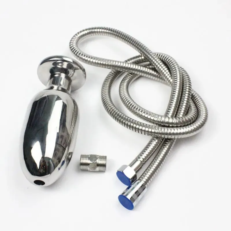 8 tamanhos novo ânus enemator aço inoxidável anal vibrador plug limpador intestinal com tubo de chuveiro brinquedos sexuais anal para casais HH8-86 — image 4