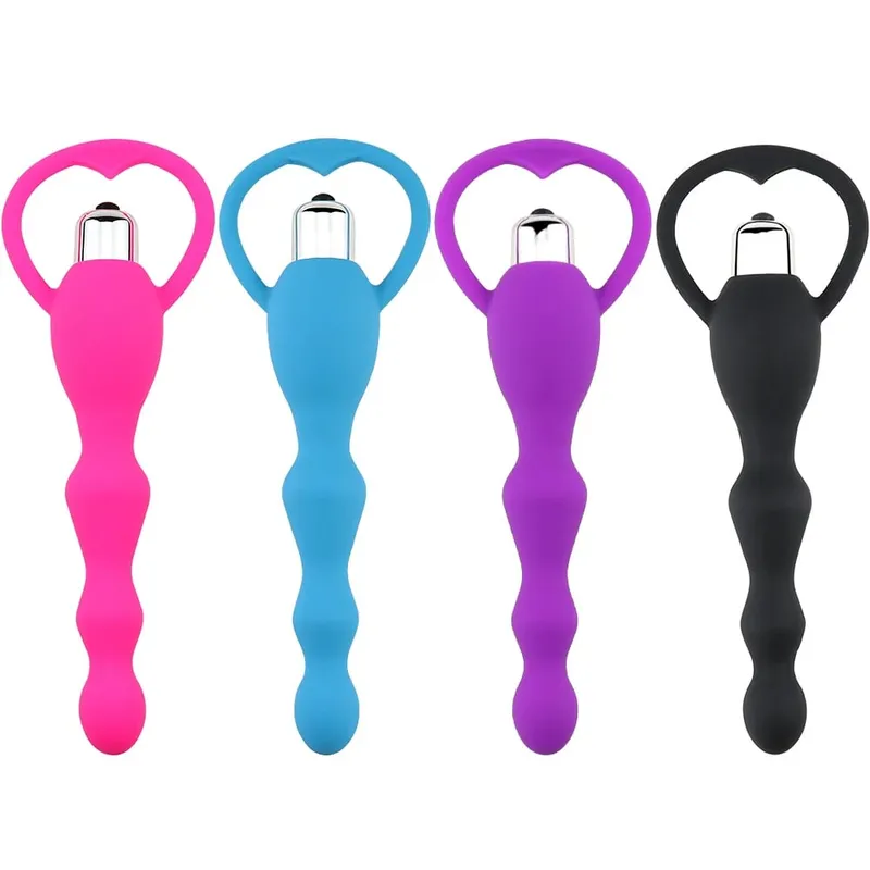 Vibrating Protaste Massager Anal Beads Vibrator Butt Plug Sex Toy for Men Women Silicone Anales Trainer Fun Toys for Beginners — image 2