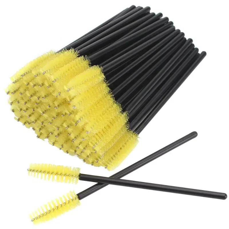 50 pçs pincéis de maquiagem pincéis de maquiagem descartáveis ​​varinhas de rímel aplicador multicolors cílios de olho escova cosmética ferramentas de maquiagem