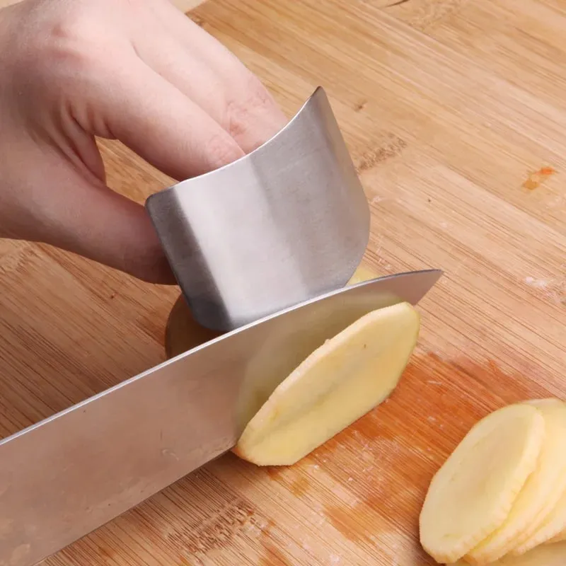 Protetor de dedo de aço inoxidável mão para não machucar corte guarda de segurança ferramentas de proteção de dedo cozinha cozinhar ferramentas