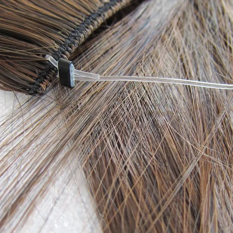 Jeedou Bergelombang Sambungan Rambut Keanjalan Keanjalan Tali Ikan Kawat Halimunan Satu Keping Tanpa Klip Alat Rambut Sintetik Warna Ombre Untuk Wanita