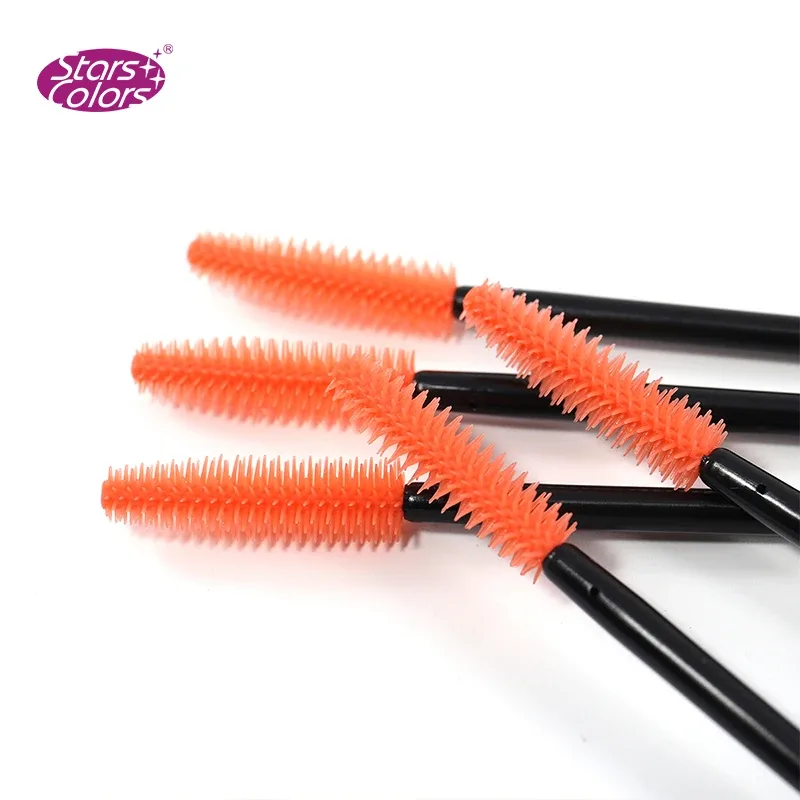 50 pçs/saco 4 estilos de alta qualidade plástico silicone macio pincéis de maquiagem pincéis de extensão de cílios ferramentas de maquiagem comprimento 105mm
