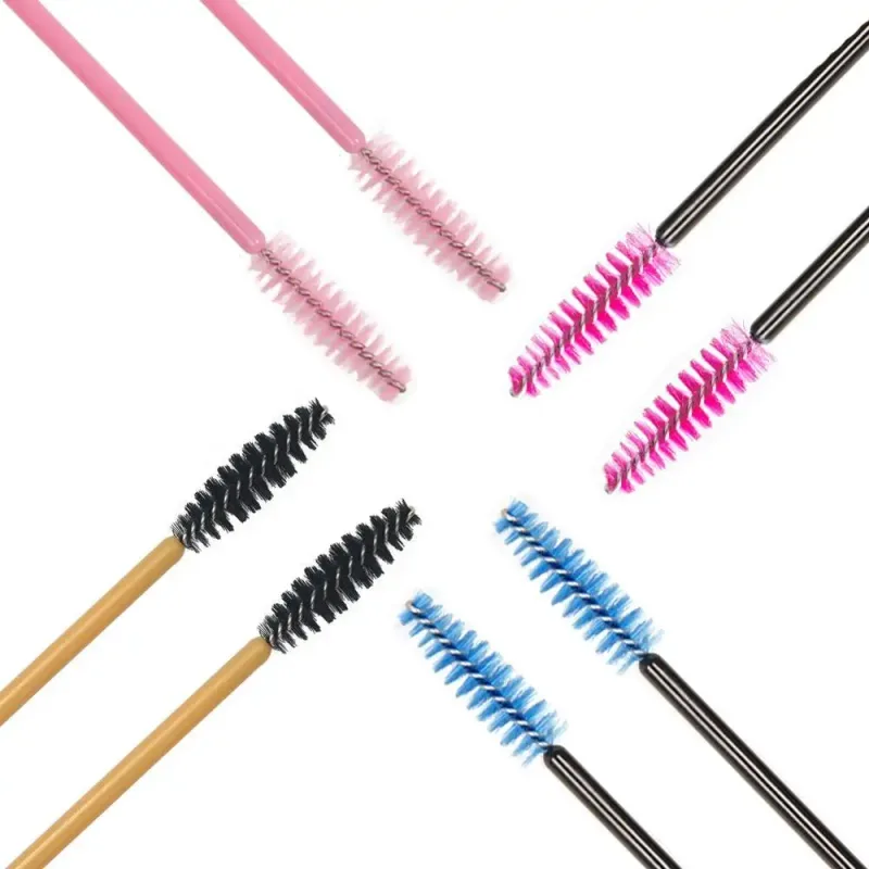 50 pçs pincéis de maquiagem pincéis de maquiagem descartáveis ​​varinhas de rímel aplicador multicolors cílios de olho escova cosmética ferramentas de maquiagem