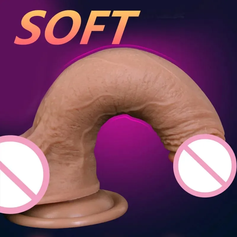 Super Soft Double-layer Silicone Dildo Realistic Dildo Male Artificial Penis Dick Female Masturbator Adult Sex Toys For Women