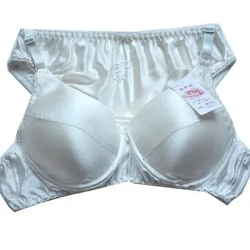 Conjunto de sutiã de roupa íntima 100% seda 100% seda Ab Cup de uso comum