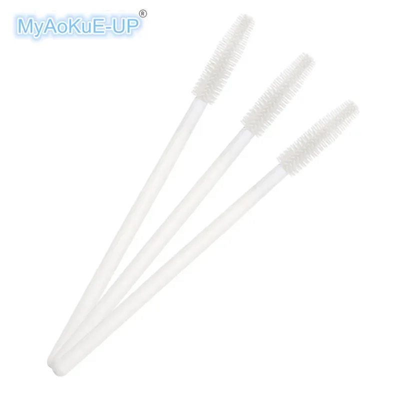 50 pçs silicone rímel varinhas aplicador pincéis de cílios descartáveis ​​pente beleza maquiagem escova para mulheres ferramentas de extensão de cílios
