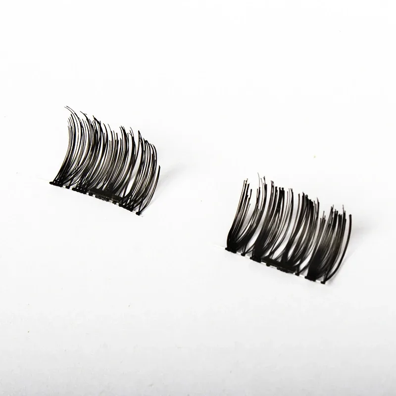 3D 磁性睫毛假睫毛雙磁鐵全條磁性睫毛軟毛可重複使用假眼睫毛