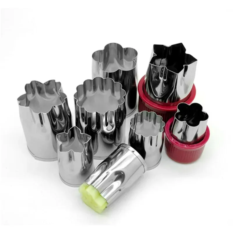 Cortador de vegetais formas diy cortadores de biscoito frutas vegetais prensas molde flor decorativa para crianças fazer alimentos cu0005