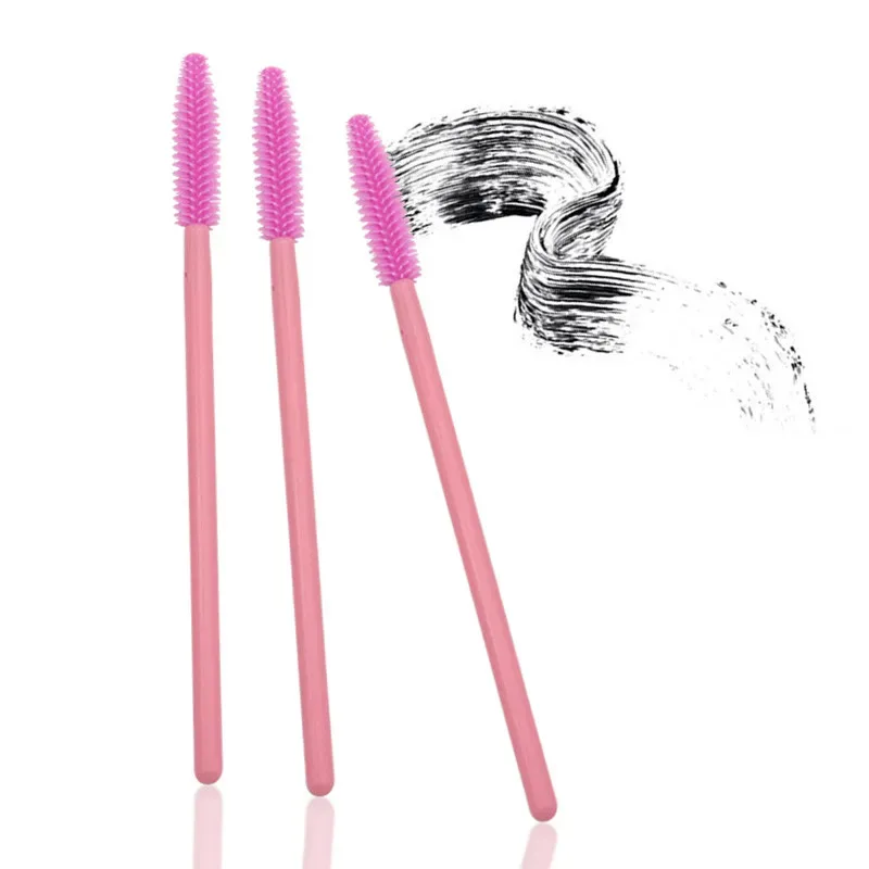 50 pçs silicone rímel varinhas aplicador pincéis de cílios descartáveis ​​pente beleza maquiagem escova para mulheres ferramentas de extensão de cílios