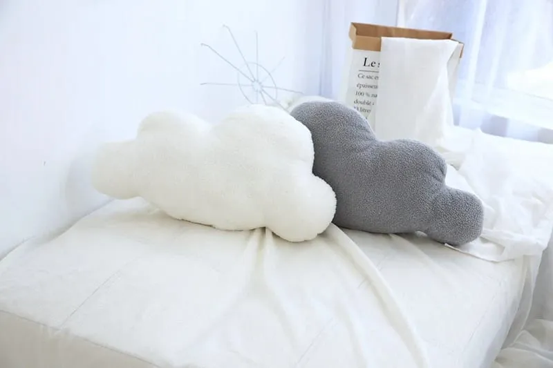 Bonito 3 tamanhos em forma de nuvem travesseiro almofada de pelúcia brinquedo cama quarto do bebê decoração para casa presente