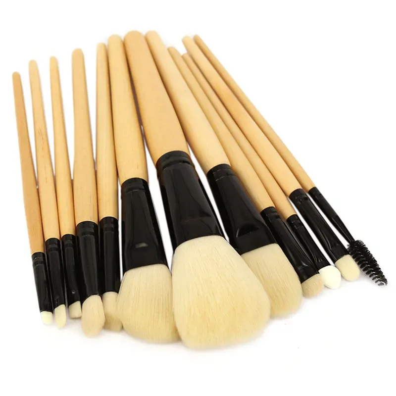 Conjunto de pincéis de maquiagem profissional, 12 peças, pó, base, blush, sombra, delineador, sobrancelha, brilho labial, destaque, kit de ferramentas de beleza