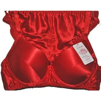 Conjunto de sutiã de roupa íntima 100% seda 100% seda Ab Cup de uso comum