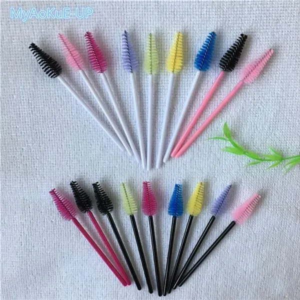 200 pçs atacado forma de gota de água material de náilon mistura cor cílios pincéis de maquiagem ferramentas de extensão de cílios pincéis de cílios