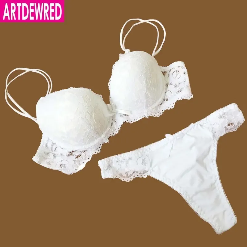 Brand Temptation Lace Brief Women Bra Set Intimate Plus Size ABC Push Up Bra Brief Sets Sexy Underwear Panty Set