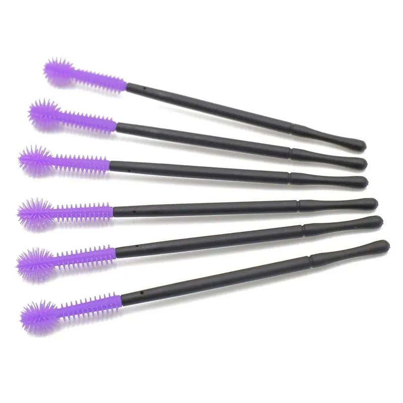 Fadvan 50 unidades/pacote pincéis de silicone descartável ferramenta de cílios pente rímel varinhas pincéis de maquiagem kit aplicador individual para olho