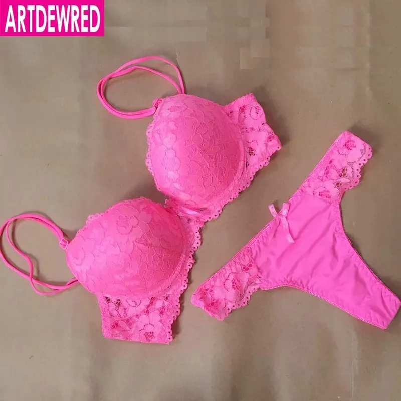Brand Temptation Lace Brief Women Bra Set Intimate Plus Size ABC Push Up Bra Brief Sets Sexy Underwear Panty Set