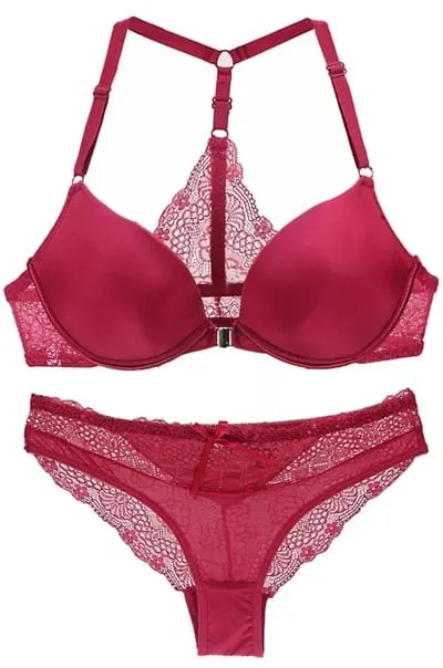 2022 novo sexy halter profundo v push up sutiãs conjunto sólido arco suave decorativo roupa interior feminina ab cup meninas lingerie