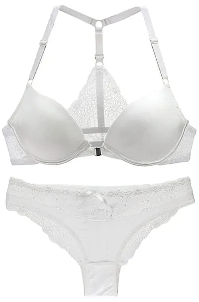 2022 novo sexy halter profundo v push up sutiãs conjunto sólido arco suave decorativo roupa interior feminina ab cup meninas lingerie