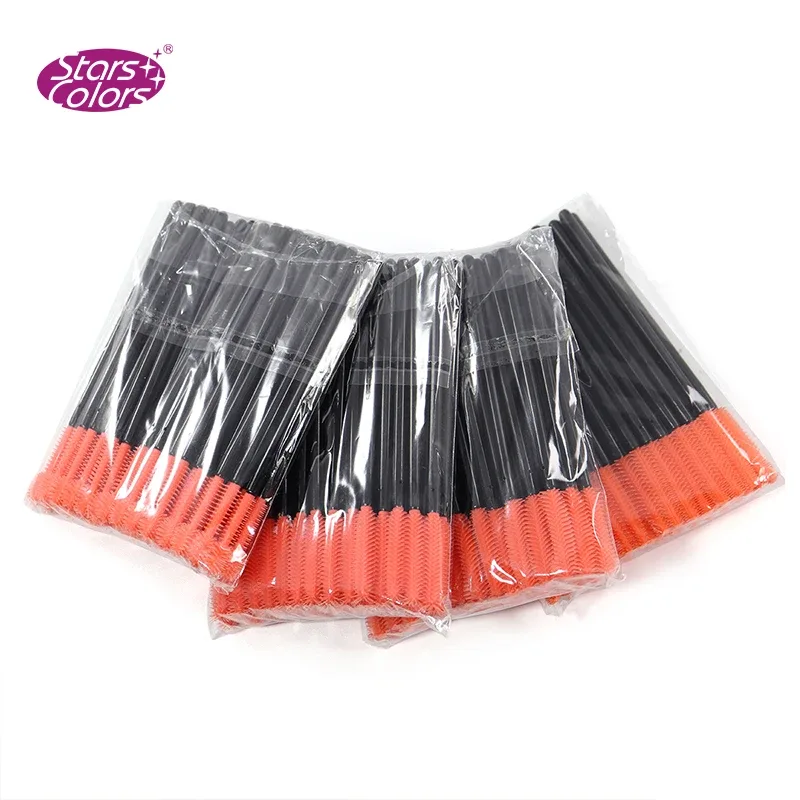 50 pçs/saco 4 estilos de alta qualidade plástico silicone macio pincéis de maquiagem pincéis de extensão de cílios ferramentas de maquiagem comprimento 105mm
