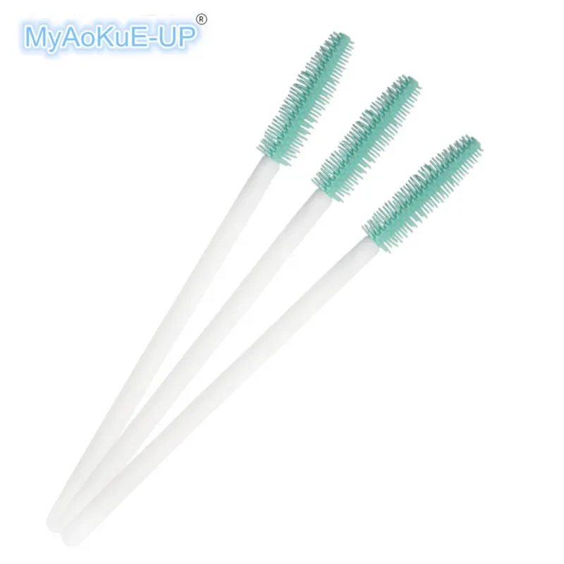 50 pçs silicone rímel varinhas aplicador pincéis de cílios descartáveis ​​pente beleza maquiagem escova para mulheres ferramentas de extensão de cílios