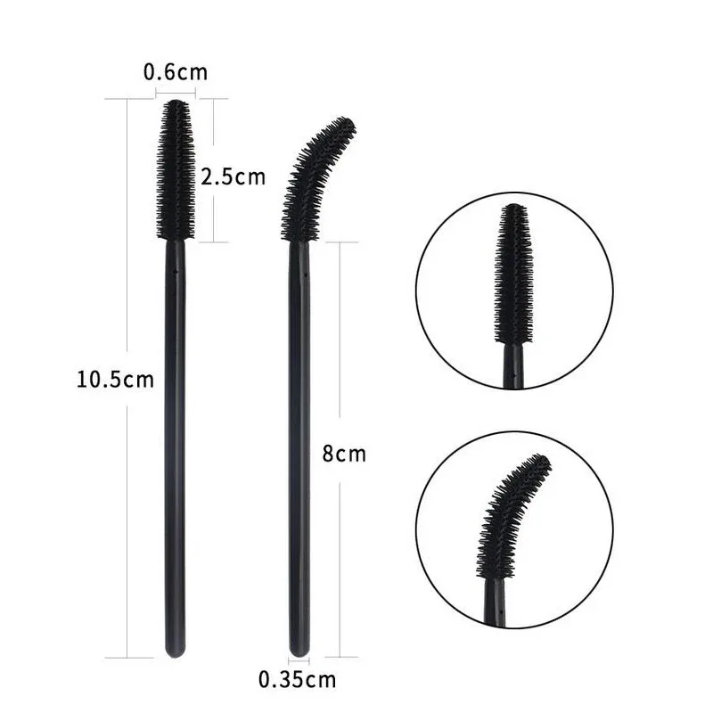 50 pçs silicone rímel varinhas aplicador pincéis de cílios descartáveis ​​pente beleza maquiagem escova para mulheres ferramentas de extensão de cílios