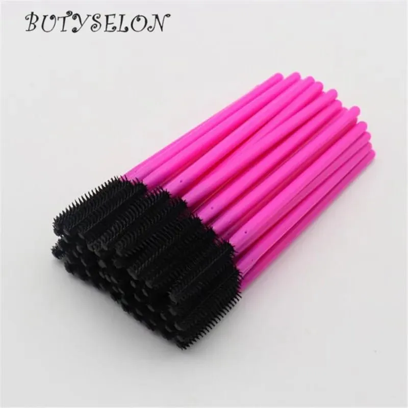 Pincéis descartáveis ​​de silicone para cílios, 50 peças, aplicador de rímel, pente de sobrancelha, microbrush, suprimentos de extensão de cílios, ferramentas de maquiagem