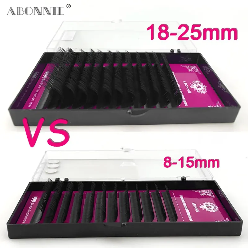 Abonnie 8-25mm Extensões de Cílios Clássicos Fofos Extensão de Cílios Individuais Premium Todos os Tamanhos Cilios