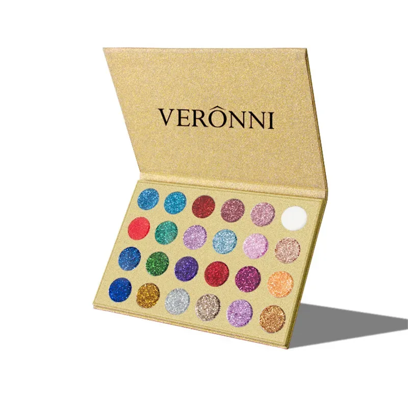Paleta de sombras com glitter, pigmento brilhante, lantejoulas, iluminador, maquiagem colorida brilhante