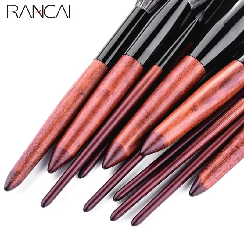 Conjunto de pincéis de maquiagem de alta qualidade, 12 peças, base, pó, blush, sombra, esponja, escova de lã macia, ferramentas cosméticas de cabelo — image 4