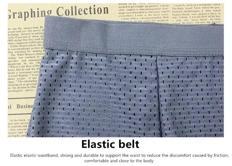Boxers Briefs Man Ice Silk Shorts Underpants Male Large Size Men's Mesh Panties Breathable Long Boxer For Men Underwear — image 14