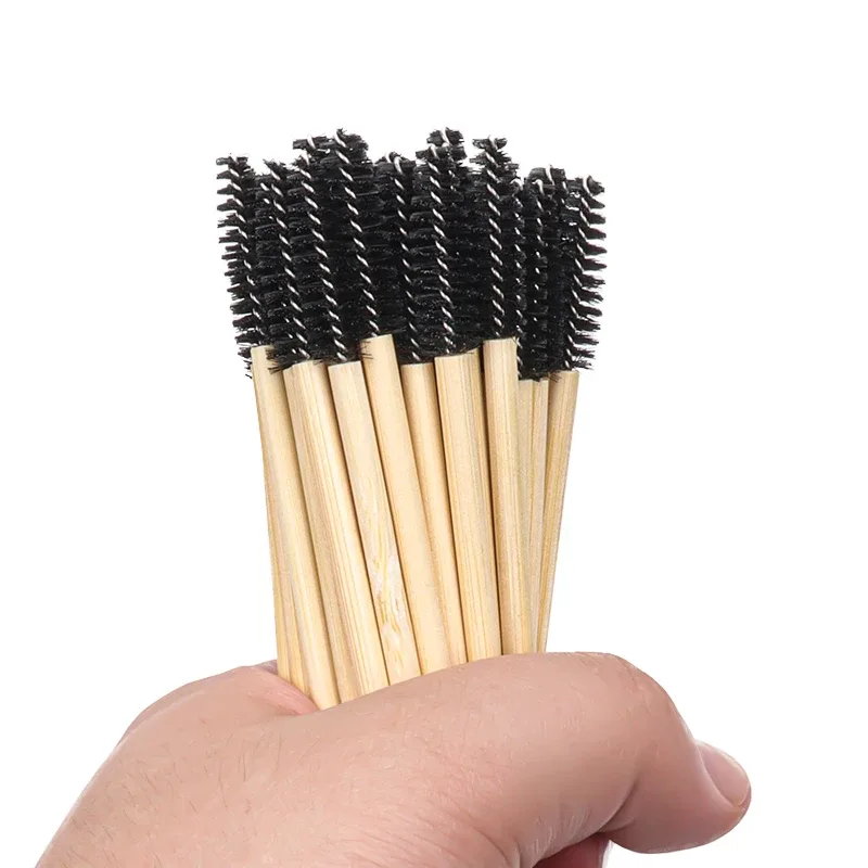 Pincéis de maquiagem de madeira, varinha descartável para maquiagem cosmética, pincel de sobrancelha, aplicador de extensão de cílios, ferramentas de pincéis cosméticos