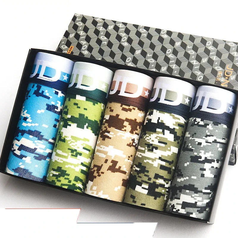 5Pcs/lot Men Underwear Cotton Boxer Men Underpants Comfortable Breathable Men's Panties Underwear Trunk Boxershorts Man Boxer
