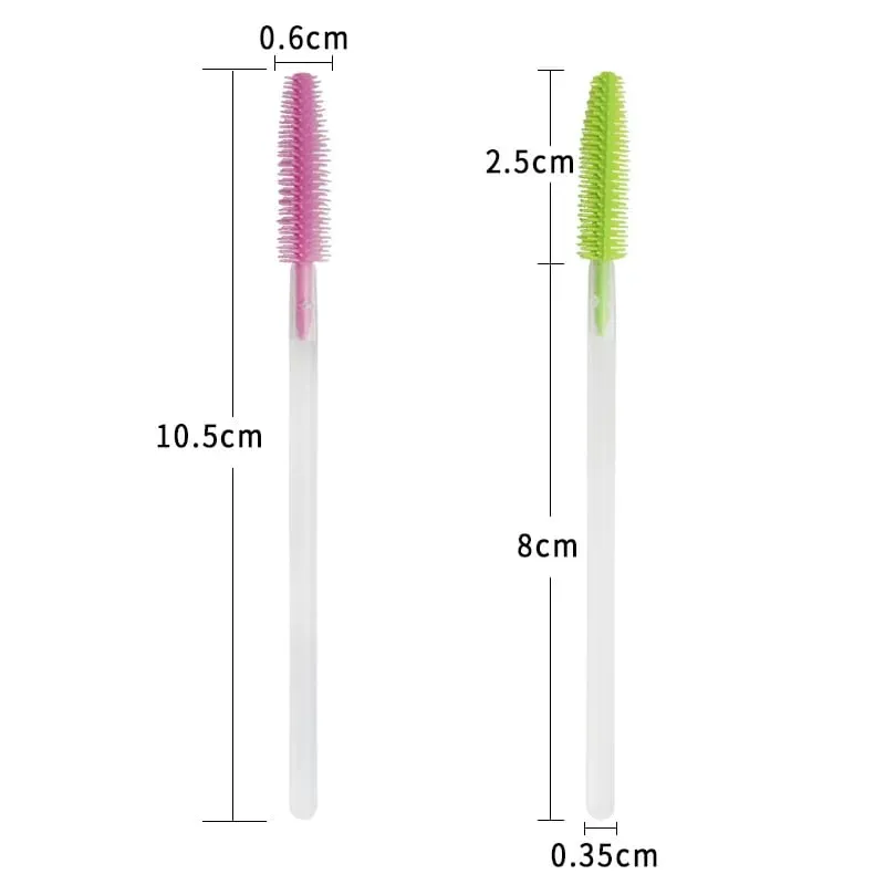 Pincéis descartáveis ​​de silicone para cílios, 50 peças, haste transparente, rímel, escova para cílios, extensão de cílios, ferramentas de maquiagem, imperdível