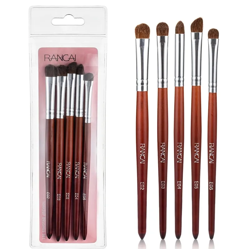 Eyeshadow Brush 3/5PCS Makeup Brushes Blending Eyebrow Brush Nature Bristles Horse Hair Eye Shadow Brush Set — image 2