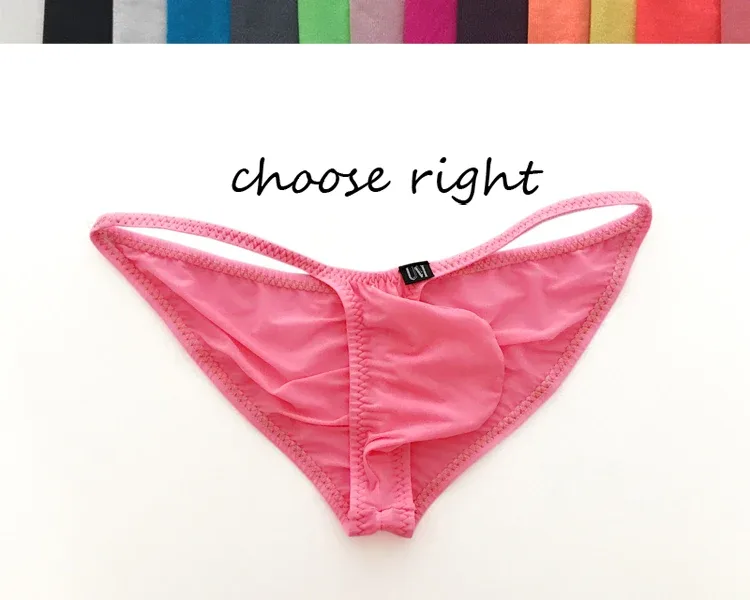Cuecas masculinas de cintura ultra baixa g-string nádegas finas de seda gelo translúcida roupa interior sexy respirável leve baixo crescimento