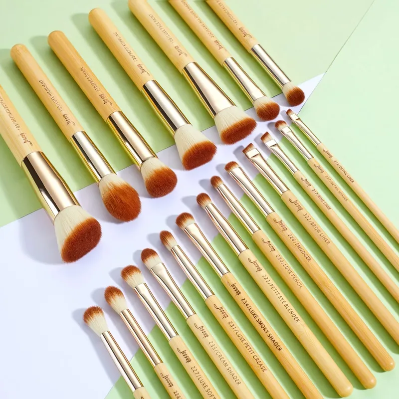 Jessup Brushes 20 支竹製專業化妝刷套裝粉底細節眼線眼影眉毛混合