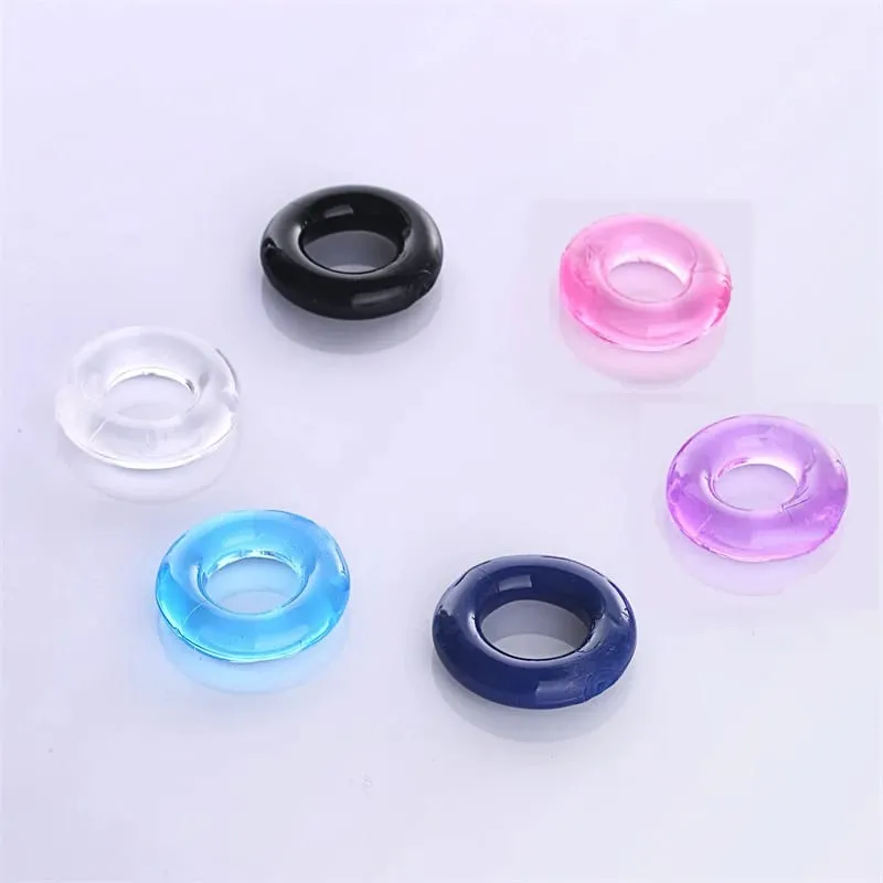 Anel peniano de silicone, 5 peças, atraso na ejaculação, acessórios penianos, dispositivo de castidade masculino, brinquedos sexuais para ampliação do pênis para homens