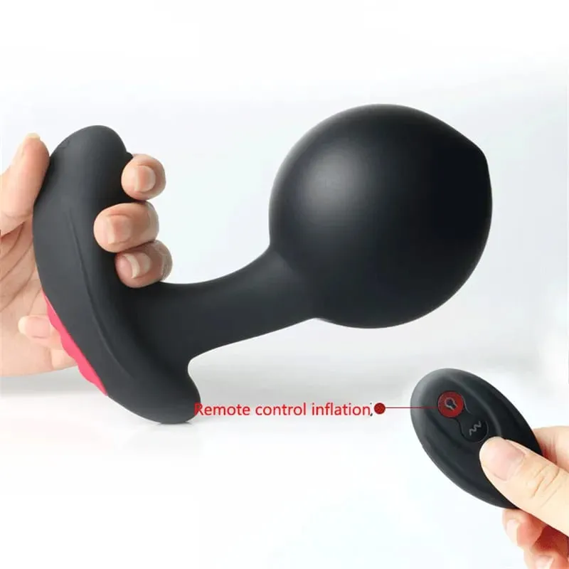 Plugue anal inflável com controle remoto sem fio, massageador de próstata masculino, plug anal vibratório, expansão anal, brinquedos sexuais para homens
