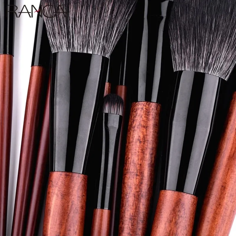 Conjunto de pincéis de maquiagem de alta qualidade, 12 peças, base, pó, blush, sombra, esponja, escova de lã macia, ferramentas cosméticas de cabelo — image 5