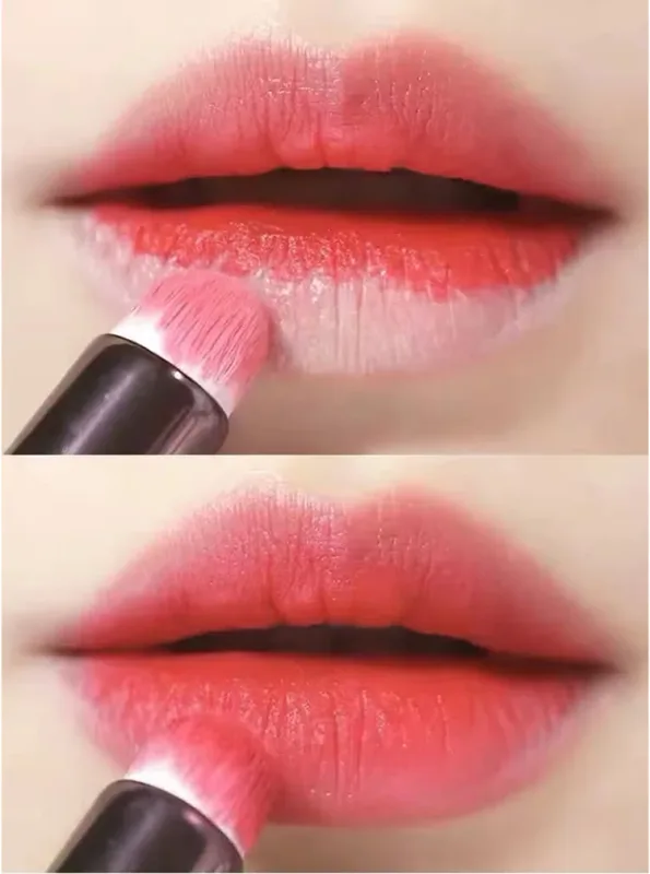 1pc mini batom na ponta do dedo mistura pincéis de maquiagem corretivo de precisão compõem escova abobadada pequena escova labial portátil multifuncti