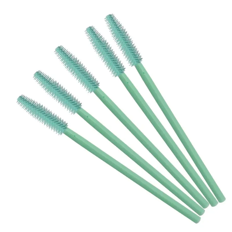 50pcs Disposable Silicone Lashes Brushes Spoolies Mascara Wands Combs Stick Brow Brush Eyelash Extension Makeup Cosmetic Tools