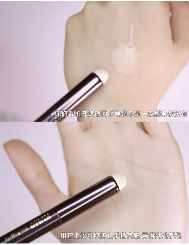 1pc mini batom na ponta do dedo mistura pincéis de maquiagem corretivo de precisão compõem escova abobadada pequena escova labial portátil multifuncti