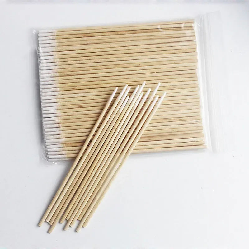 100/300/500pcs Wood Cotton Swab Cosmetics Permanent Makeup Ear Clean Sticks Buds Micro Brushes Eyelash Glue Removing Tool
