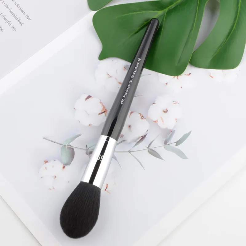 Pincéis de maquiagem série S Pro, pó, base, blush, destaque, pincel de maquiagem, tamanho grande, cabo preto, cabelo sintético, bem feito