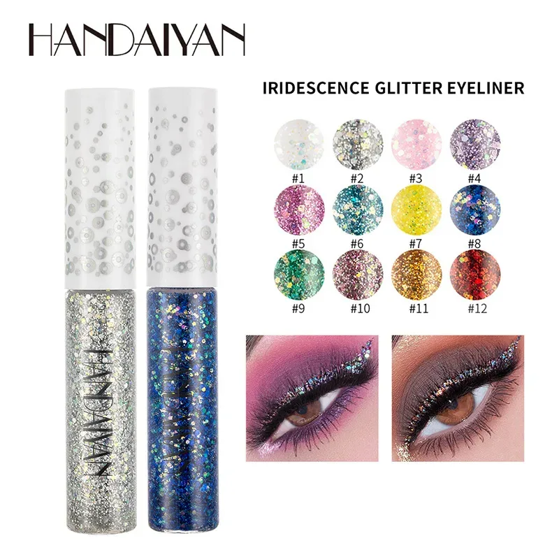 New 12 Colors Diamond Glitter Liquid Eyeliner Durable Waterproof Makeup Shimmer And Shine Eye Pencil Makeup Beauty Tools
