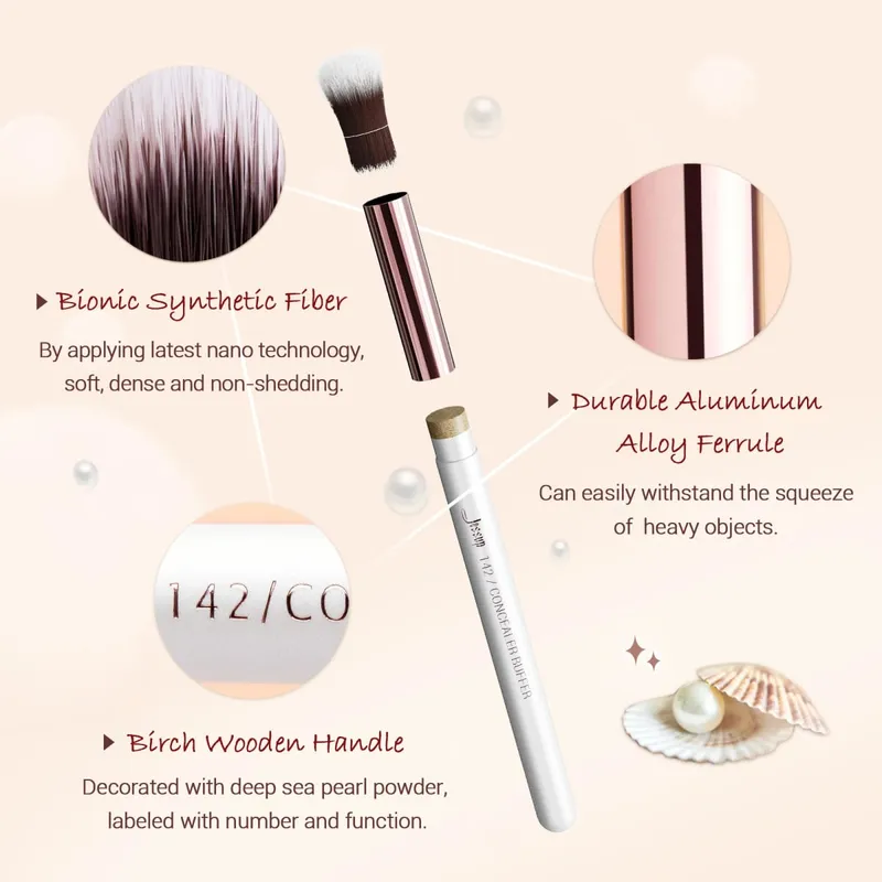 Jessup conjunto de pincéis de maquiagem profissional, 25 peças, pincel de maquiagem, base, pó, sombra, iluminador, kit de ferramentas de maquiagem t215