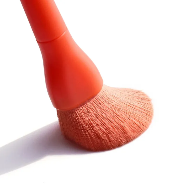 Conjunto de pincéis de maquiagem, 10 peças, laranja/rosa/azul/verde, sombra, delineador, pincel de maquiagem, cabelo natural, base, pó, blush