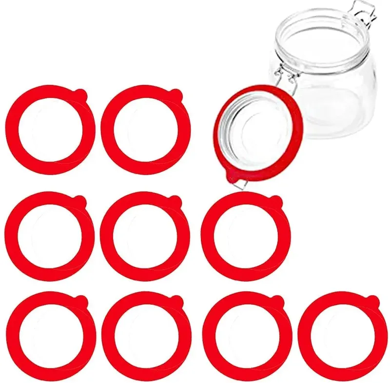 5pcs Silicone Jar Gasket Replacement Rings Airtight Rubber Seals for Glass Clip Top Canning Jars Storage Containers Leakproof