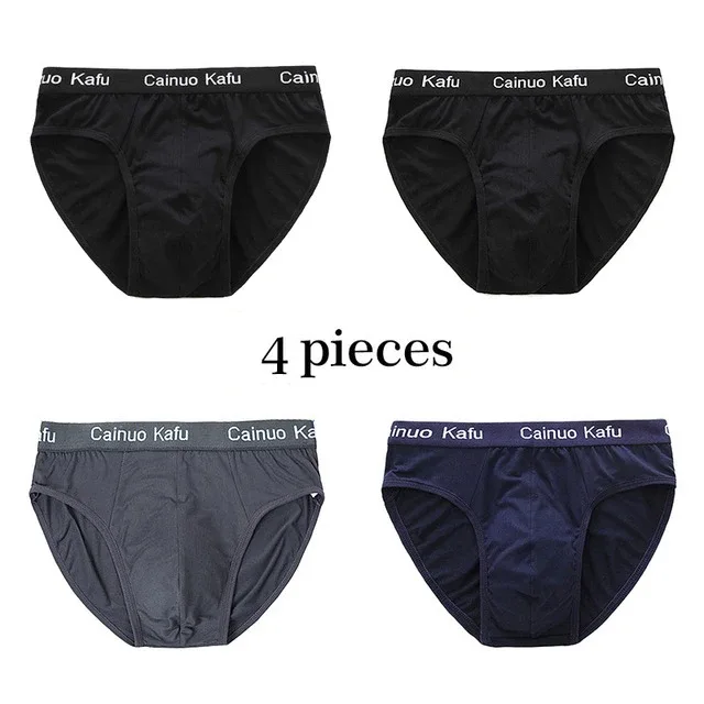 4Pcs Men Briefs Mens Summer Underwear Large Size L-5XL Elasticity Underwear Male Comfortable Panties Sexy Male Shorts Briefs Hot